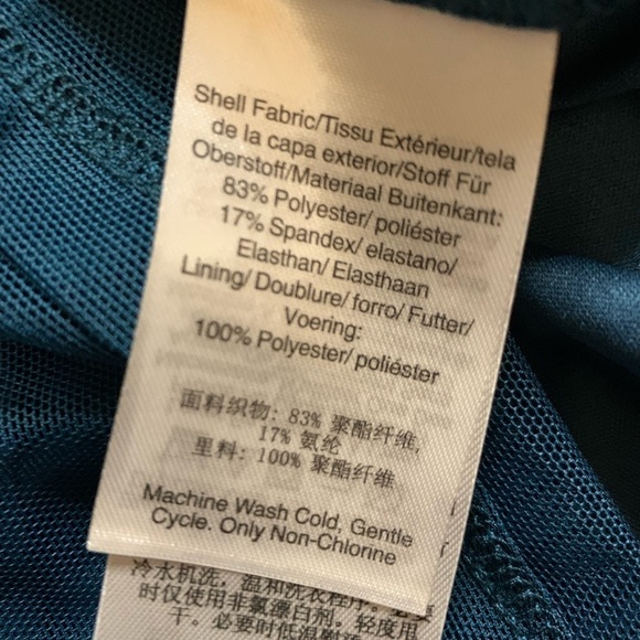 DKNY Women Long Sleeve Ruched Top Blouse Aqua blue green Medium - Picture 6 of 6